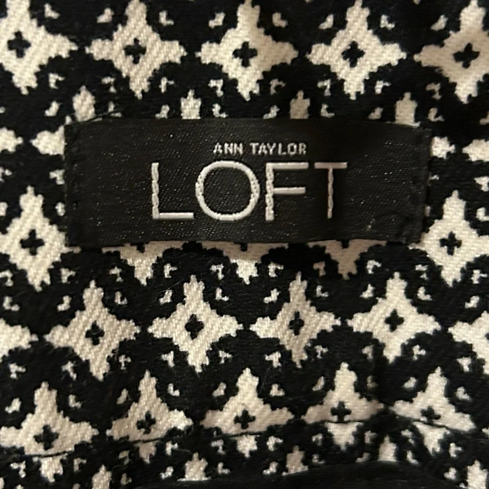 Ann Taylor LOFT Julie skinny Cotton Blend pant black & white - Picture 5 of 10